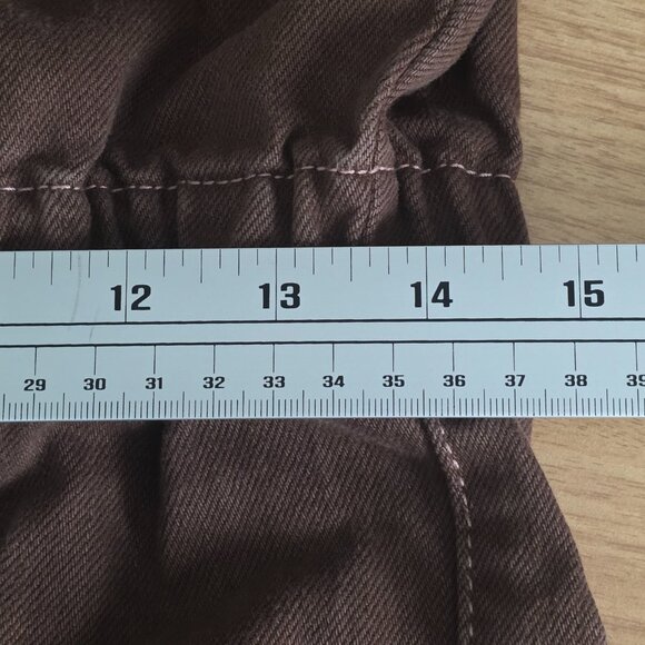 We The Free 100% Cotton Boho Womens Short Sleeve Brown Denim Button Jumpsuit - Picture 5 of 6